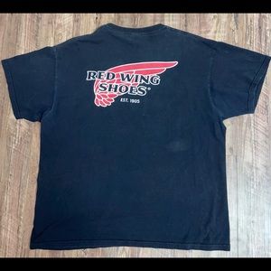 Vintage Red Wings Shoes T-Shirt in Black. XL